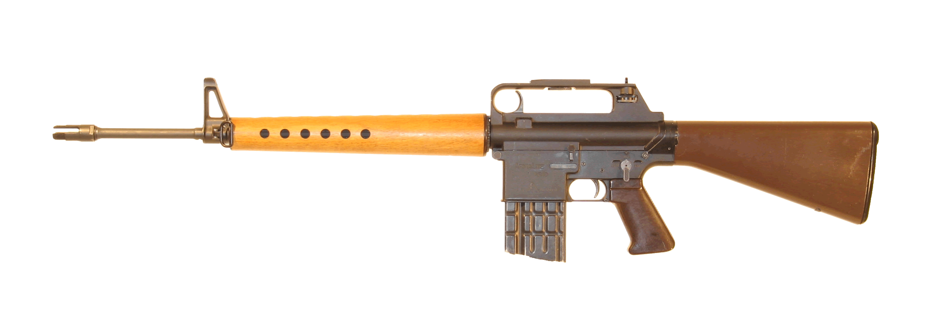 Figure 1d First model AR10 rifle with wooden hand guard (original A.I